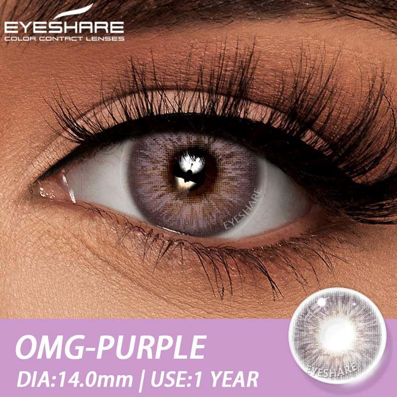 EYESHARE New Natural Color Contact Lenses Pink and Brown Contact Lenses Fashionable Purple-Grey Eye Contact Lenses Color Contact Lenses of the Year