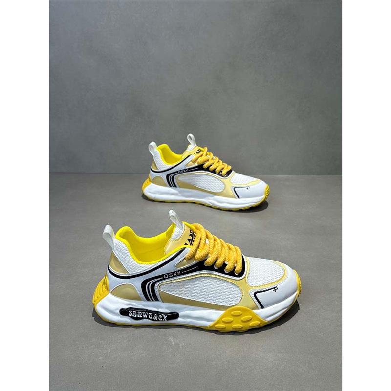 Low-top contrasting dad shoes, new comfortable and breathable mesh soft sole, casual