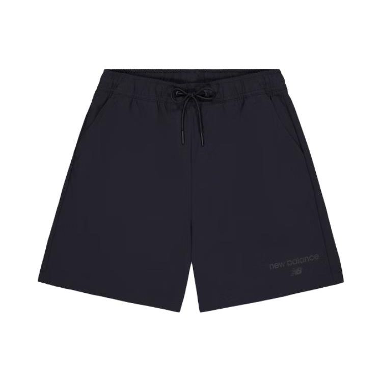 

New Balance Solid Color Comfort Woven Casual Shorts Women Bottoms Black AWS41514-BK