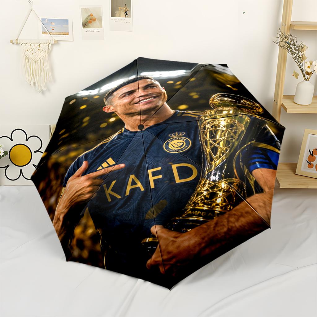 Cristiano Ronaldo's Legacy Outdoor Automatic Umbrella Compact & Durable 8-Rib Design Foldable Design Durable Everyday Carry Umbrella Fashion Lovers