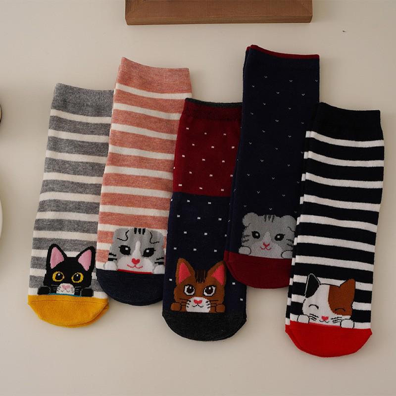 Spring & Autumn Cute 3D Cat Ear Mid-Calf Socks for Women