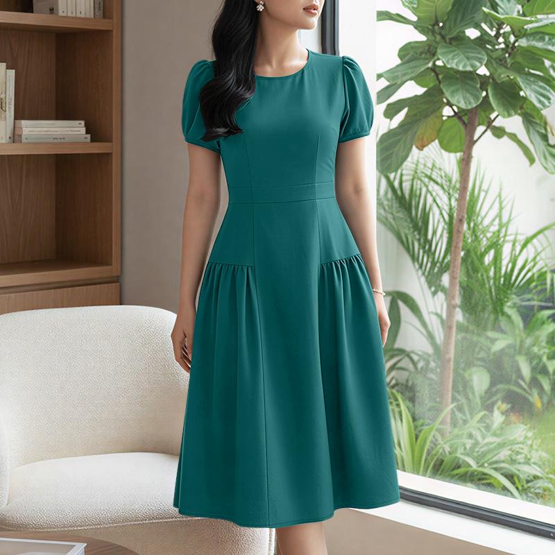 ZANZEA Women Casual Round Neck Summer Short Sleeve Dress