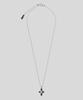 Armo Pearl + Crystal Cross Necklace (Black)