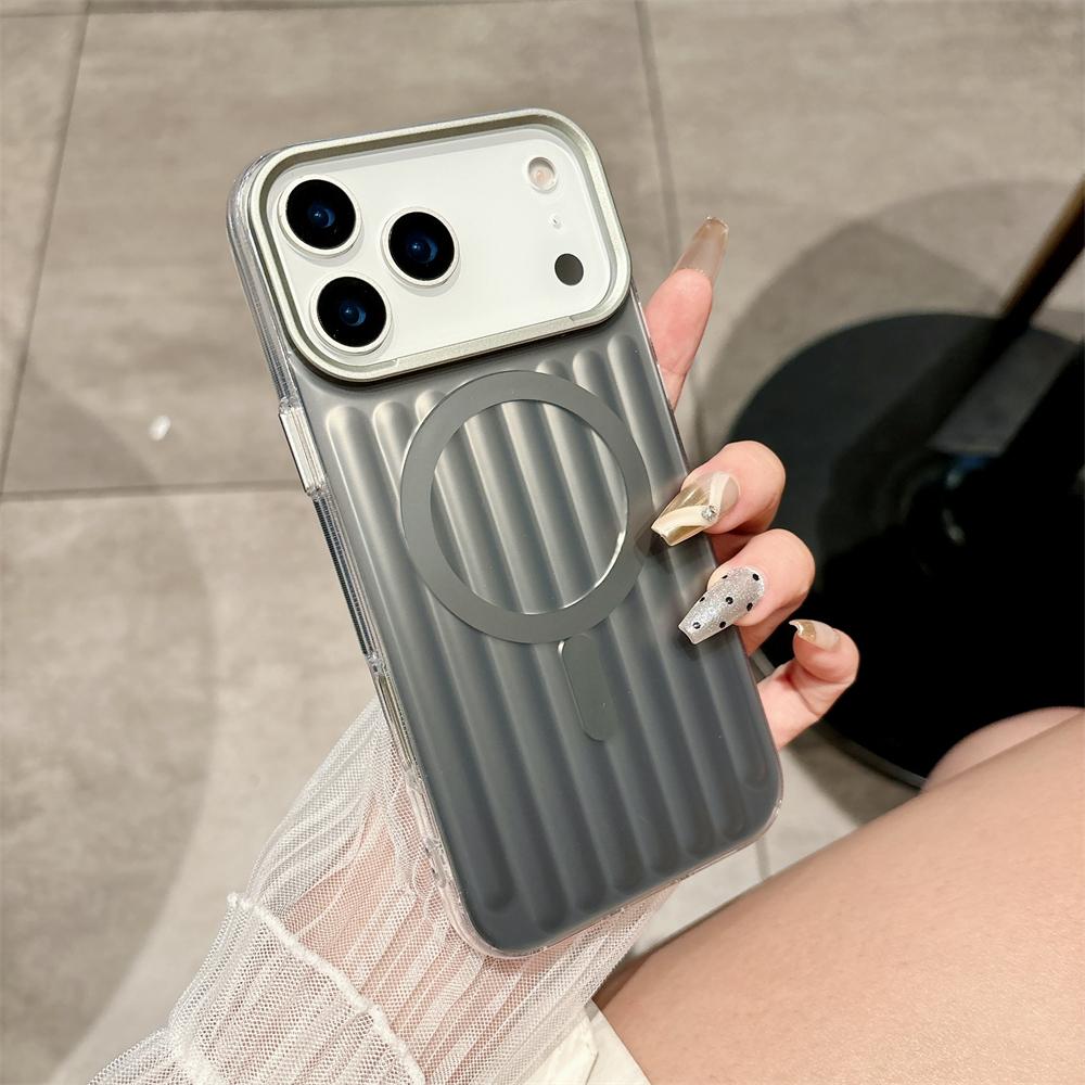 

Fashion Laser 3D Suitcase Pattern For Magsafe Case For iPhone 17 16 15 14 Pro Max Magnetic Wireless Charging Soft Silicone Cover iPhone 15 Pro Max