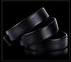 Men's Genuine Leather Cowhide Belt with Automatic Buckle, Youth Style, Lychee Pattern.