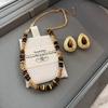 Vintage Maillard Kaffee Halskette & Tigerauge Ohrringe Set für Damen