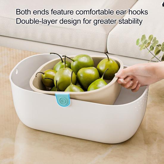 Bol Dublu pentru Nuci cu Depozitare pentru Coji pentru Gustări, Alune, Semințe de Floarea-soarelui, Bomboane, Coș Multifuncțional cu Scurgere, Bol pentru Curățarea Fructelor pentru Chiuveta din Bucătărie