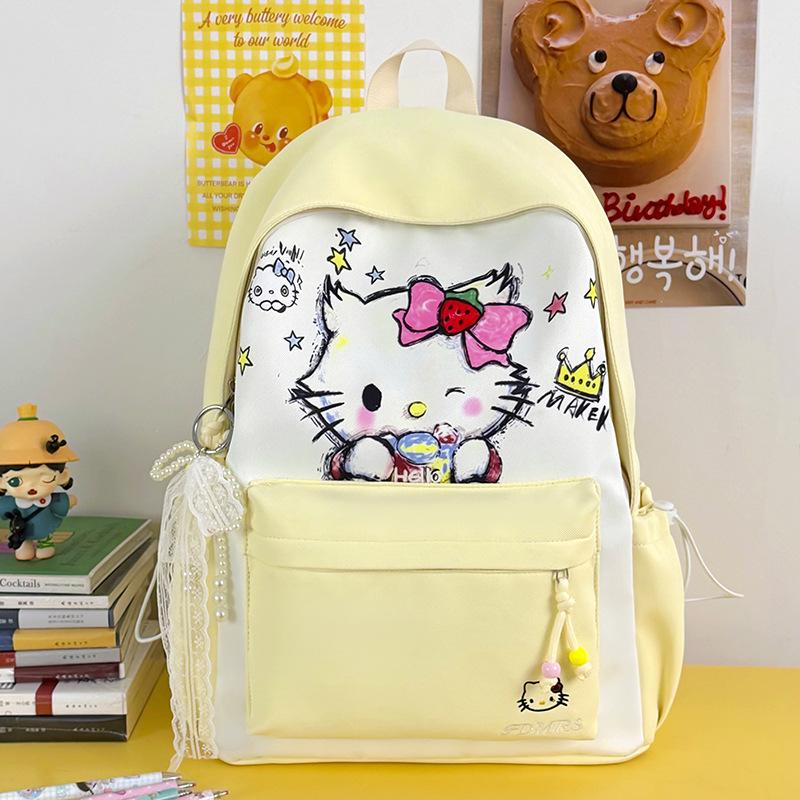 Schoolbag1011 new graffiti hellokitty schoolbag girl heart sweet sister backpack junior high school large capacity backpack