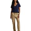 Polo Ralph Lauren Logo V-Neck Short Sleeve Pullover Regular T-Shirt Women Tops 211B14611-008