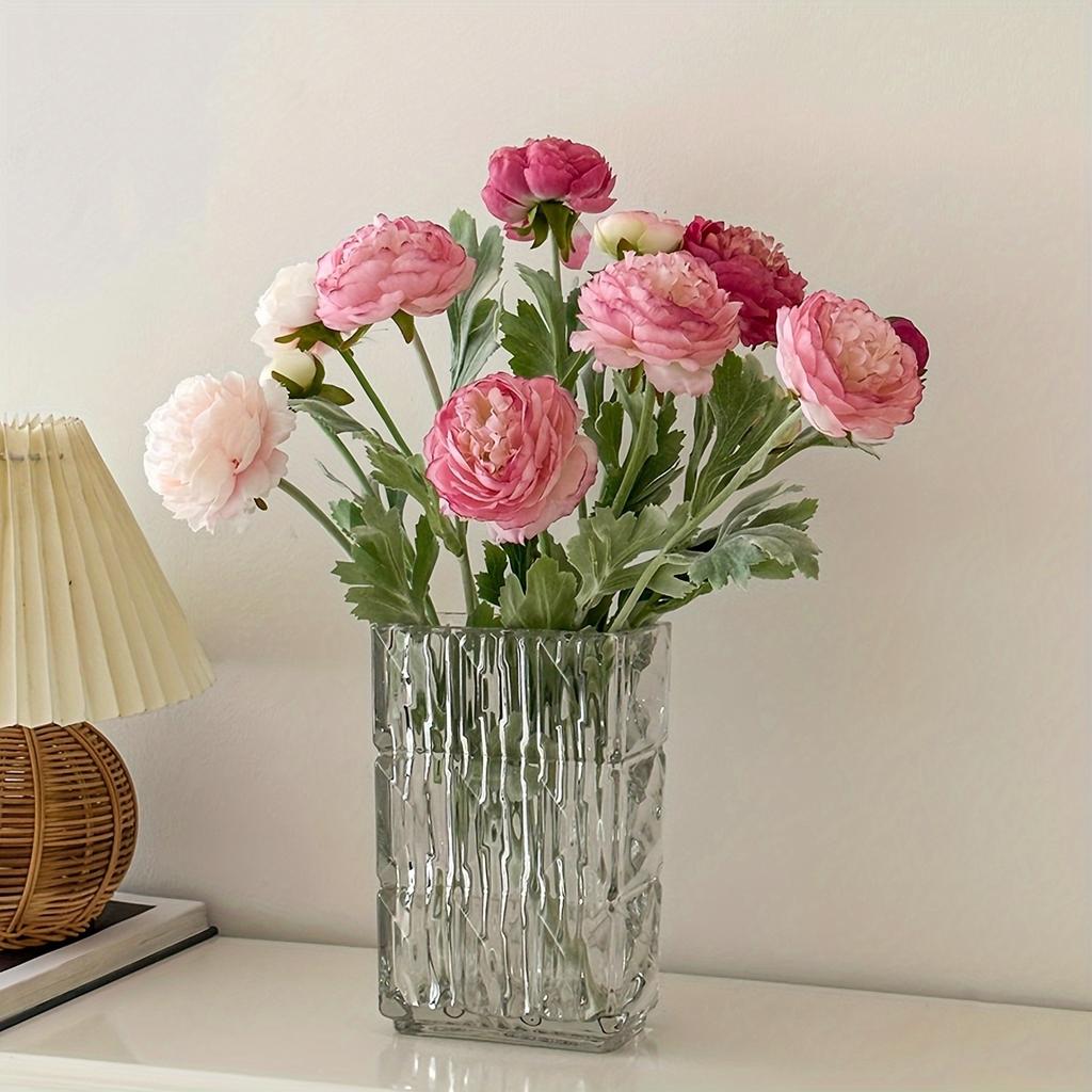 3 Branch Simulation Flocking 3 Dew Lotus, Peony Fake Flowers Home Table Decoration Wedding Scenery Floral.