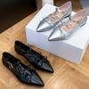 Fashion Fashion Pointed Toe Ladies Flats Shoes 2025 Spring size 33 New Female Shallow Footwear Butterfly-Knot Slip On Women Shoes Flats