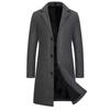 Trench-coat long à simple boutonnage de couleur unie, veste de style décontracté de grande taille