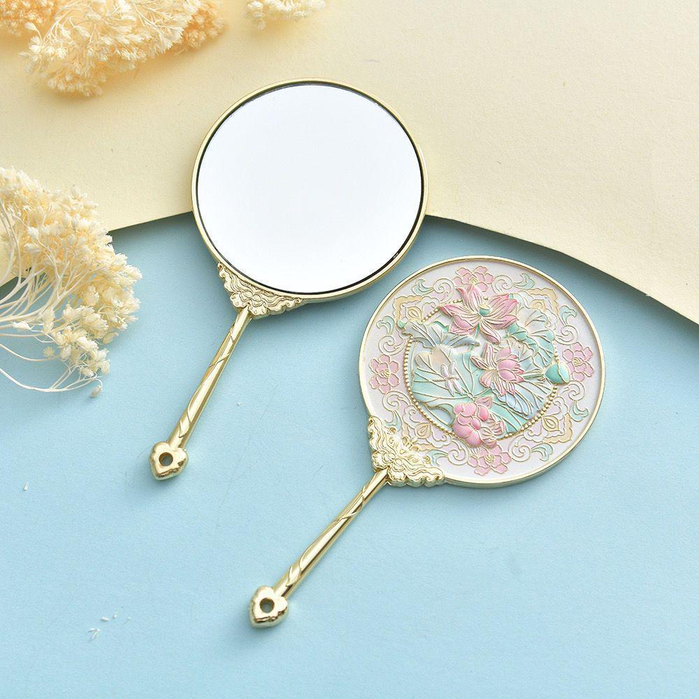 Antiker Stil Bronze Reise Handspiegel