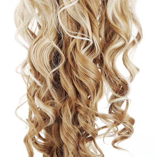 Peluca Larga Ondulada Rubio Mezclado para Mujer Cabello Natural Sexy Rizado Pelucas de Cosplay