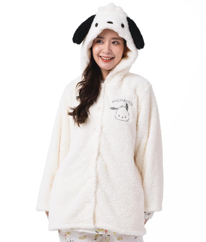 Pochacco Gown Poodle Boa Hooded Tail Embroidered Room Wear Pajamas Pochacco Sanrio Size [SAZAC] Dress-up Women's M-L