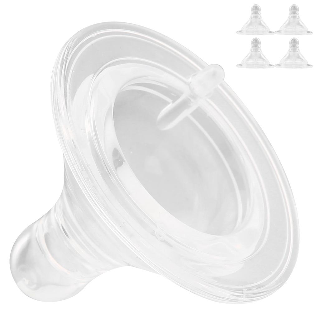 Set Biberon Tetină Silicon Lichid Moale Biberon Tetină Suzetă pentru Sugari Accesoriu Biberon(4 x Biberon 1 x