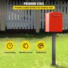 Mailbox Post, 43\" High Mailbox Stand, Black Powder-Coated Mail Box Post Kit, Q235 Steel Post Stand Surface Mount Post for Sidewalk and Street