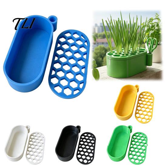 Home Hydroponic System 3D Printed Scallion Planter, Green Onion Planter Tray, Seedlings Organic Indoor Gardening Supplies Starter Tray for Kitchen
