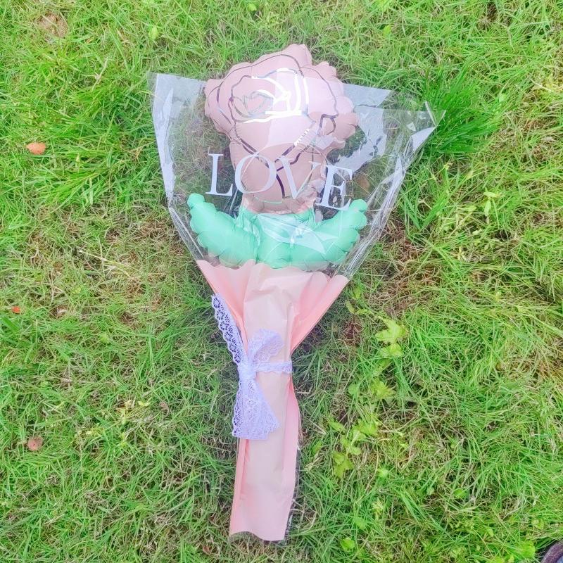 10/50Pcs Carnation Foil Balloons Valentine'S Day Rose Flower Balloon Decoration Valentine'S Day Flower Bouquet Birthday Decor