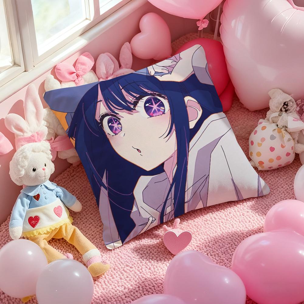 Hot Anime HHoshino Ai Pillow Case Soft Plush Fabric DoubleSided Printed Cushion Cover Warm Winter Sofa Pillow Case