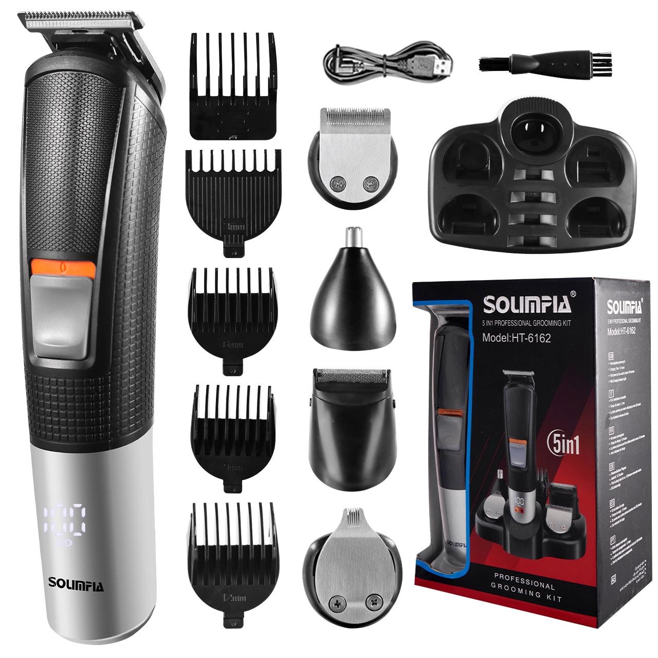 SOLIMPIA Beard Trimmer 5 In 1 Full Body Hair Trimmer Cordless Professional Hair Clipper All In One Razor Shaver