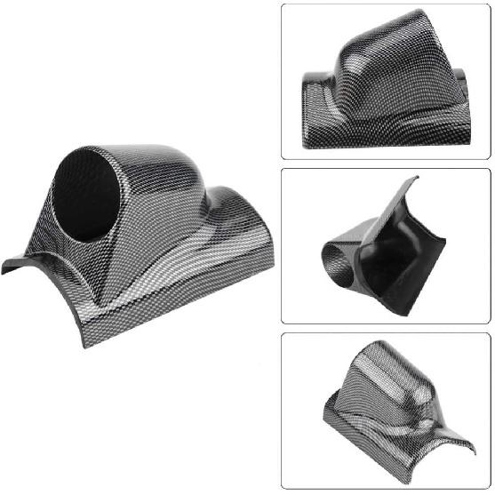 Aramox Universal Carbon Fiber Gauge Holder Bracket, Racing Meter Pod for Single Hole Installation