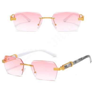 Randlose Sonnenbrille Persönlichkeit Quadratisch Rahmenlos Ozeanlinse Brille Gradient Damen Herren UV400 Schutz Brillen