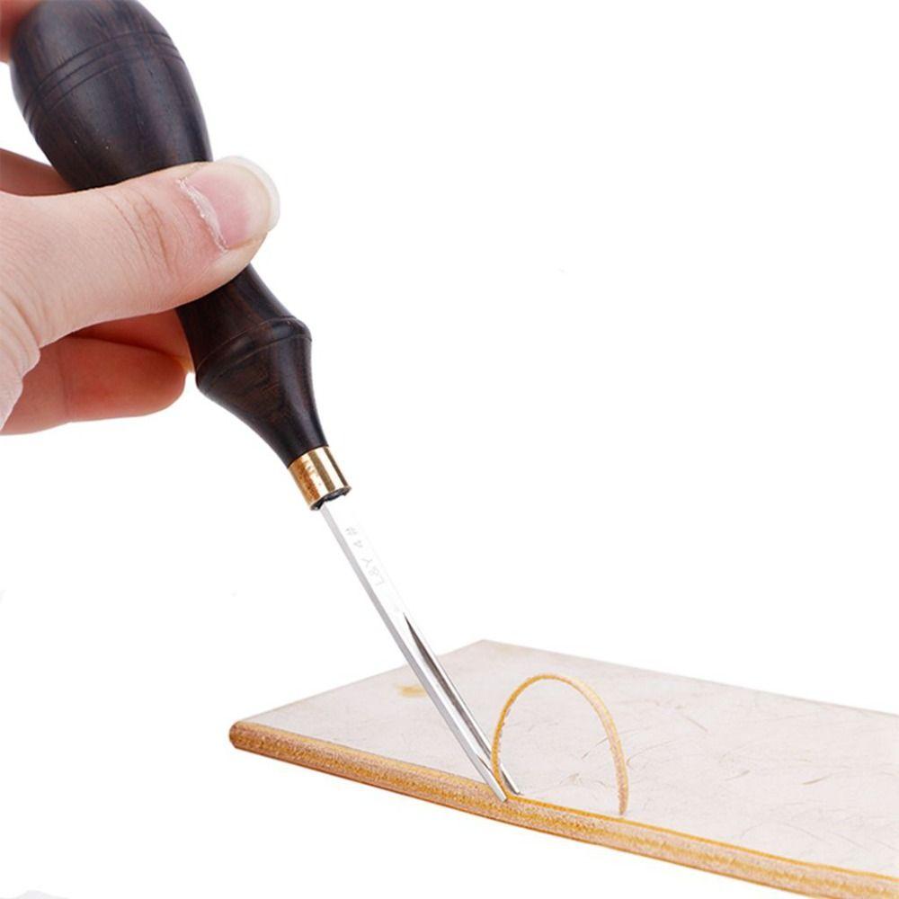 Wooden Handle Wide Mouth Skiving Tool Functional Leather Edge Beveler  Polishing