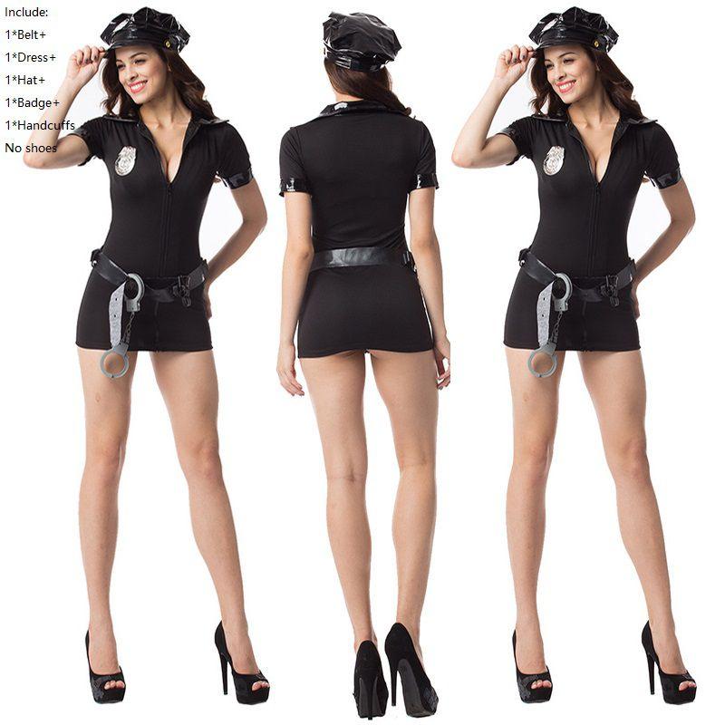 Alluring Sexy Female Cop Uniform Policewomen Costume For Unforgettable Halloween Fun