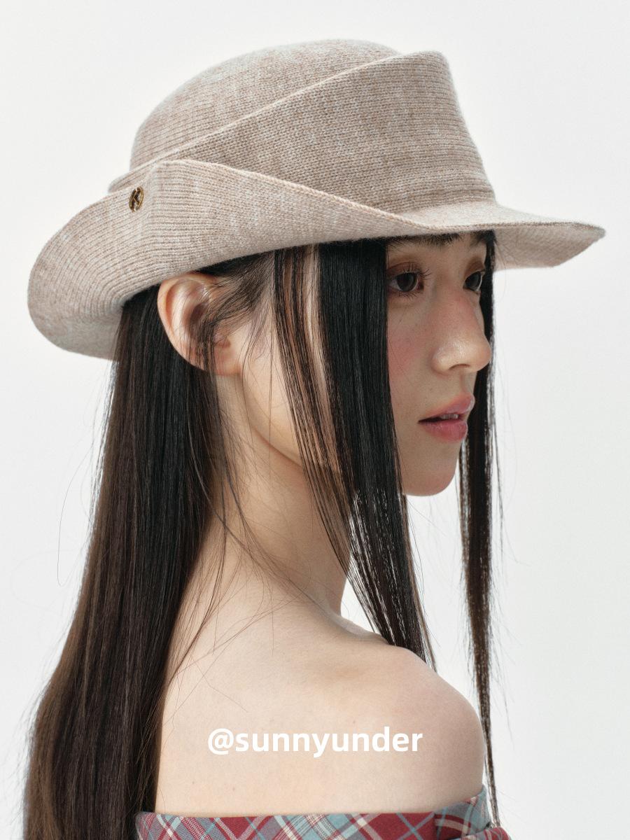 

2026 early autumn new knitted top hat women s spring autumn and winter Korean version British retro fashionable jazz hat ins M（56-58cm）
