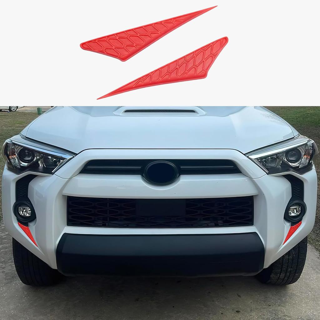 Front Fog Light Decals Compatible with 2014-2024 Toyota 4Runner Accessories Front Bumper Grill Trim ABS Plastic Material (Black)