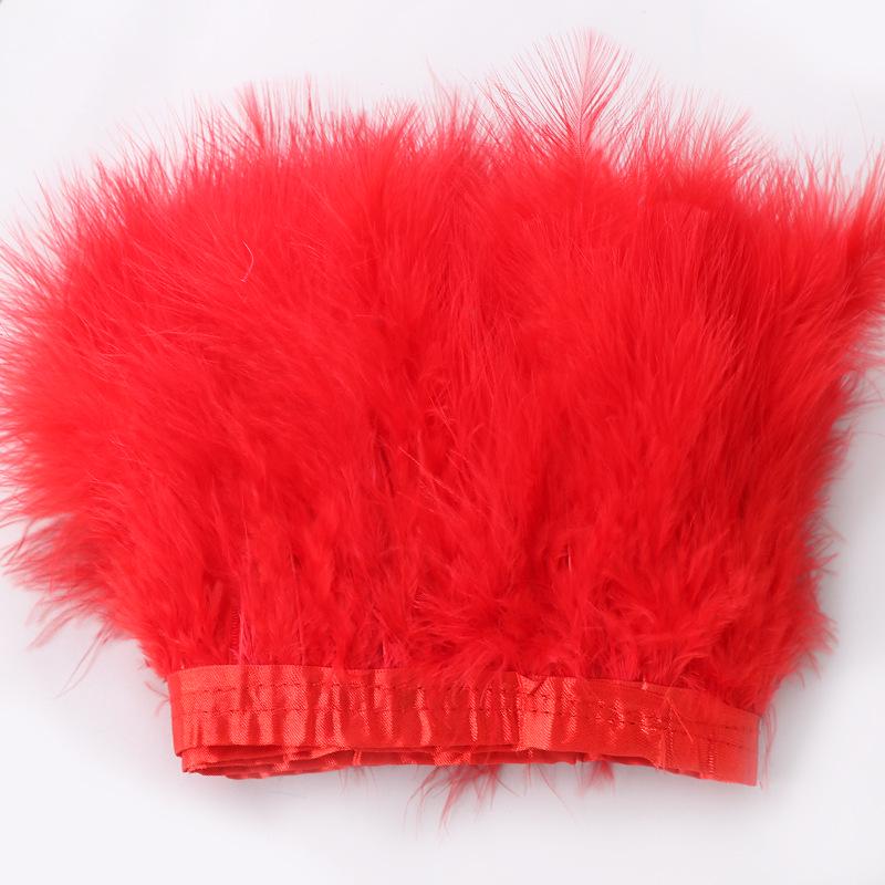Turkey Feather Velvet Ribbon for DIY Wedding, Latin Headwear, and Clothing Accessories