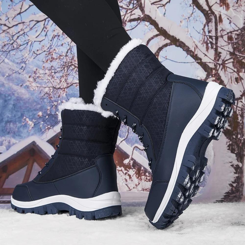Women Boots Waterproof Heels Boots For Winter Platform Ankle Boots Keep Warm Snow Shoes Plush Outdoor Short Boots