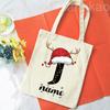 Personalized Christmas Gift Bag Initial with Name Christmas Sack Alternative Stocking Filler Bags Xmas Eve Pouch Gift for Kids