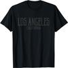 Los Angeles California Text Black Print T-Shirt