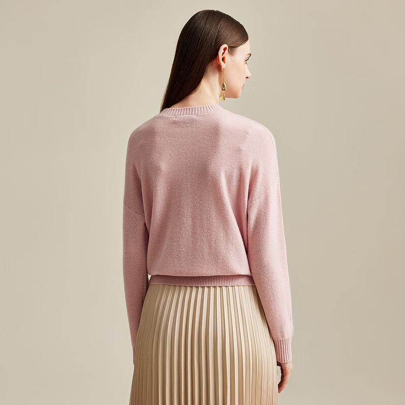 Zhaojun Women's Loose Fit Round Neck Thick Cashmere Sweater