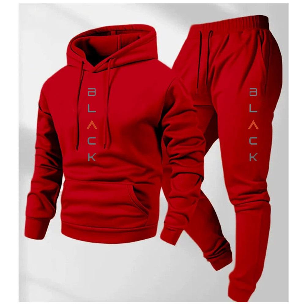 Unisex European-Size Casual Fashion Letter Print Hoodie & Sweatshirt Set