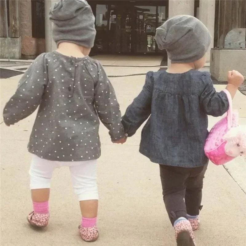 0M-4Y New Baby Street Dance Hip Hop Spring Autumn Hat Scarf for Boys Girls Knitted Cap Winter Warm Solid Color Children