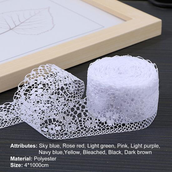 1 Rolle 10M Rüschen-Dekor Exquisites DIY Polyester Visueller Effekt Schwer zu verblassen Spitze-Dekor für Zuhause