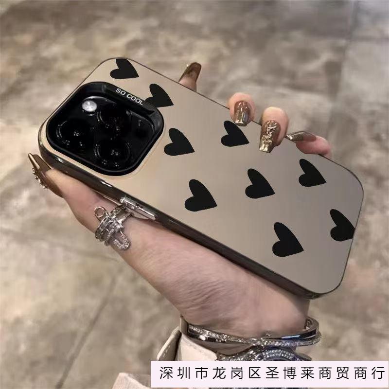 Black Love Is Suitable for Apple 16Promax Mobile Phone Case, Personalized Vitality Case iPhone15/14/13, Europe and America 12.