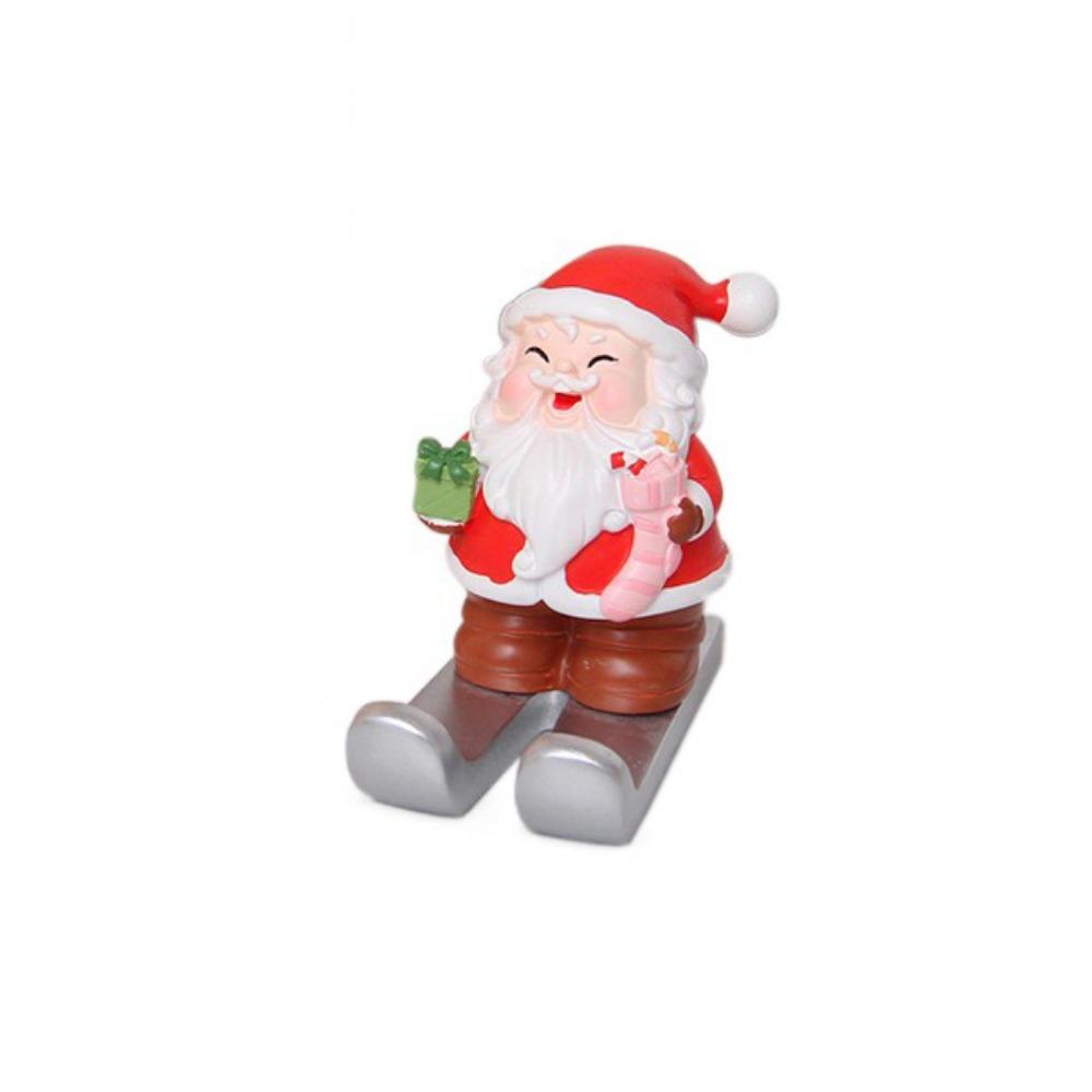 Christmas Style Santa Claus Phone Holder Snowman/Penguin/Elk Cartoon Phone Stand Resin Simulation Phone Support Christmas Day