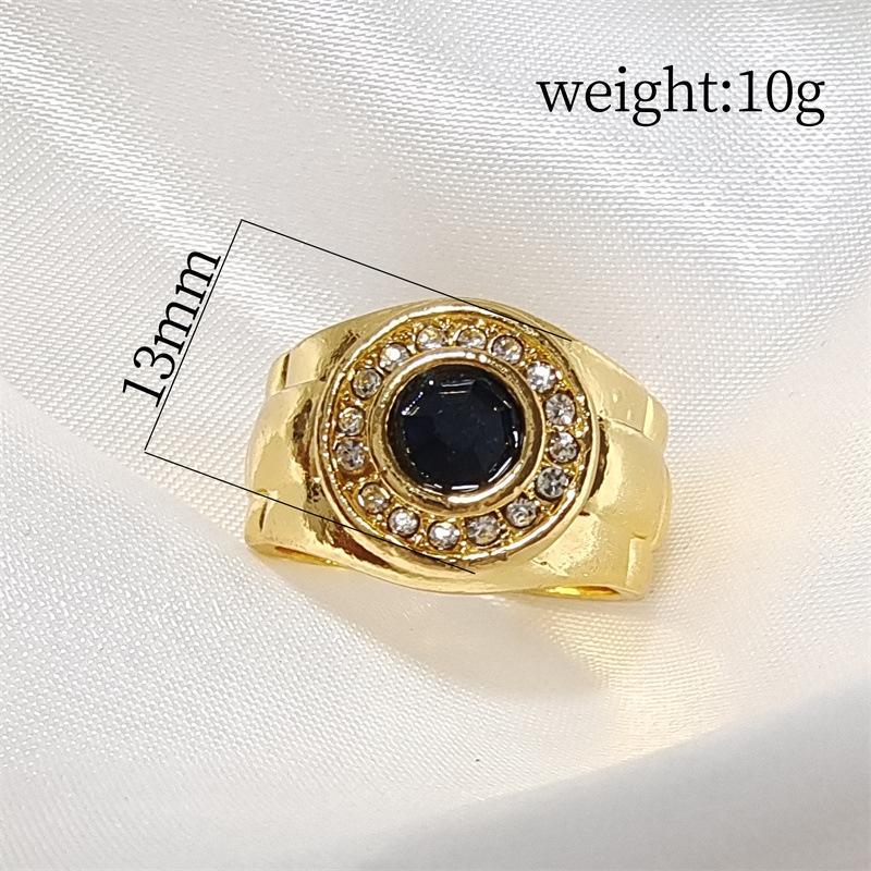 Fashion Popular Inlaid Blue Zircon Ring Hand Jewelry Exquisite Jewelry