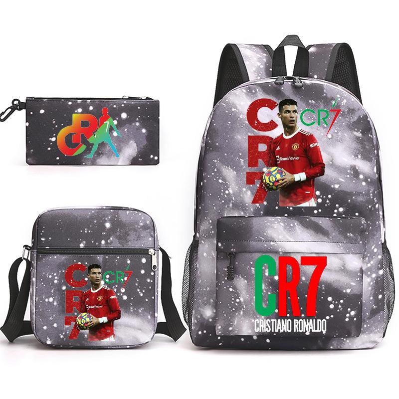 Cr7 Youth Fashion Children'S Student Schoolbag 3-Piece Set