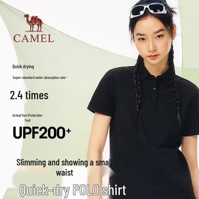 CAMEL Women s Quick-Dry Sun Protection Outdoor Polo T-Shirt 2XL
