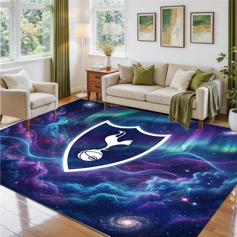 Tottenham Hotspur Design Crystal Velvet Rug Soft Decorative Mat for Bedroom Entrance