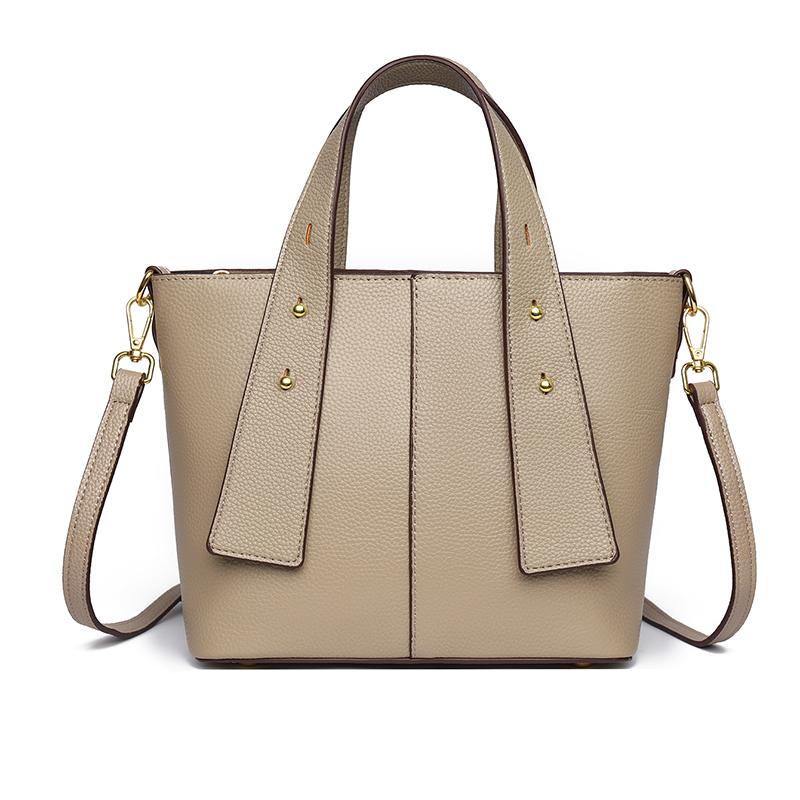 Luxury Genuine Leather Tote Bag Female High Quality Solid color Cow Leather handbag Women Brand Shoulder Crossbody Bags