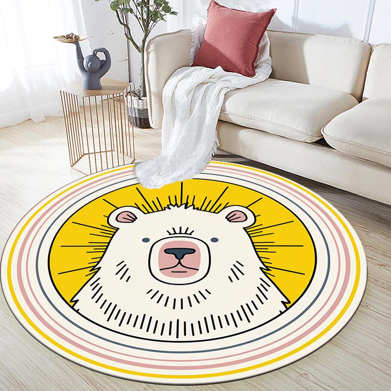 

Bear pattern round rug,Carpet Rug for Living Room Bedroom Sofa Playroom Decor,Non-slip Floor Mat,Holiday Gifts and Birthday Gifts. 80cmx80cm