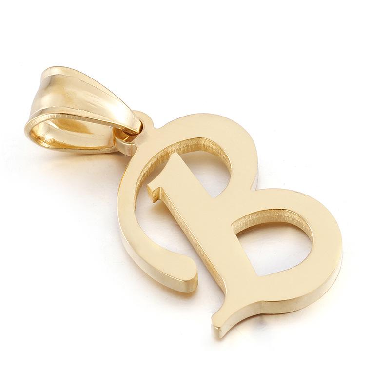European and American Style Stainless Steel Pendant Jewelry - 26 Golden Titanium Steel Letters