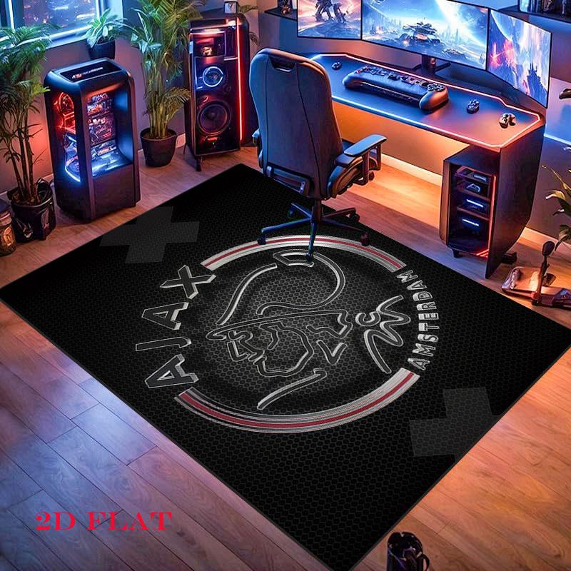 Tappeto AFC Ajax per Soggiorno Camera da Letto Casa Decorazione Divano, Tappetino Antiscivolo per Giochi Bambini