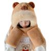 Cartoon Capybara Hat Scarf Set 3 in 1 Cartoon Plush Hat Fashion Scarf Hat Glove for Women  Girls